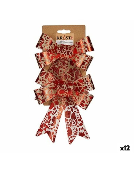 Lien Krist+ HJ1-12007 Rouge Doré PVC Imprimé 15 x 4 x 16 cm Décorations de Noël (12 Unités)