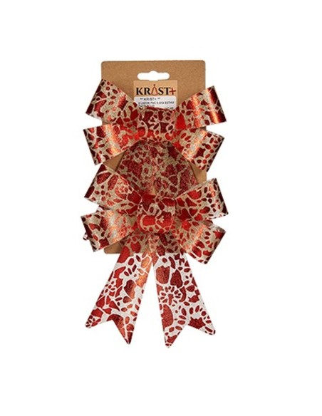 Lien Krist+ HJ1-12007 Rouge Doré PVC Imprimé 15 x 4 x 16 cm Décorations de Noël (12 Unités)