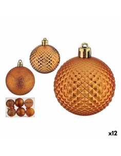Lot de boules de Noël 6 cm Orange PVC (12 Unités)