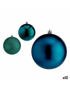 Lot de boules de Noël Krist+ 00769 Bleu Plastique (12 Unités)