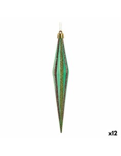 Ensemble Décorations de Noël Krist+ 00901 Vert Doré Allongé 3 x 8,5 x 19 cm (12 Unités)