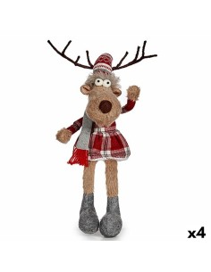 Figurine Décorative Krist+ FG31-9592B Blanc Marron Rouge Gris Cerf 17 x 15 x 60 cm (4 Unités)