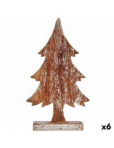 Figurine Décorative Sapin de Noël Argenté Bois 5 x 39 x 21 cm (6 Unités)