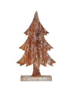 Figurine Décorative Sapin de Noël Argenté Bois 5 x 39 x 21 cm (6 Unités) 2