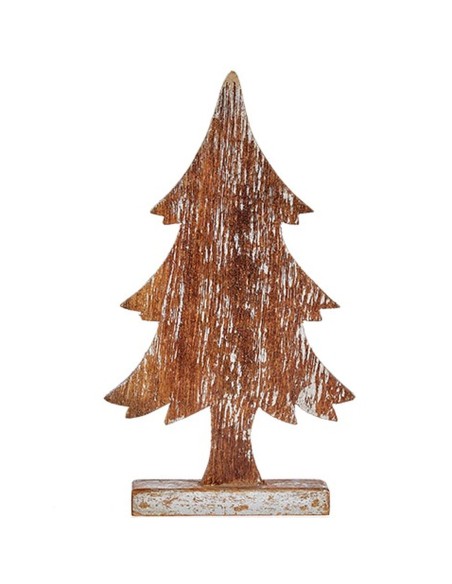 Figurine Décorative Sapin de Noël Argenté Bois 5 x 39 x 21 cm (6 Unités)