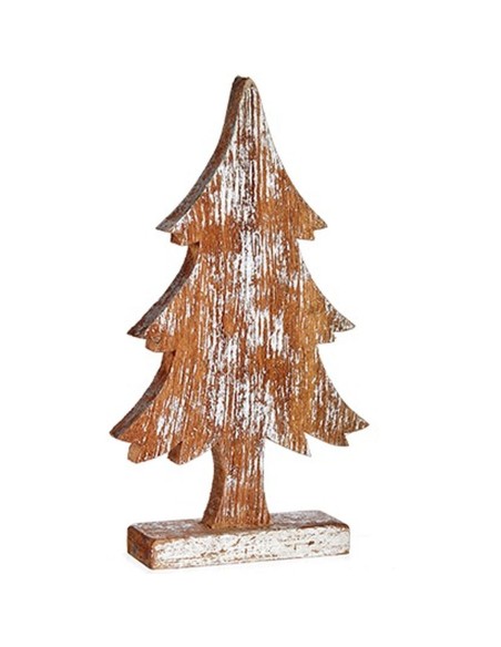 Figurine Décorative Sapin de Noël Argenté Bois 5 x 39 x 21 cm (6 Unités)