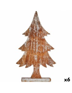 Figurine Décorative Sapin de Noël Argenté Bois 5 x 49,5 x 26 cm (6 Unités)