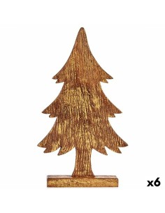 Figurine Décorative Sapin de Noël Doré Bois 5 x 39 x 22 cm (6 Unités)