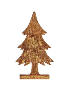 Figurine Décorative Sapin de Noël Doré Bois 5 x 39 x 22 cm (6 Unités) 2