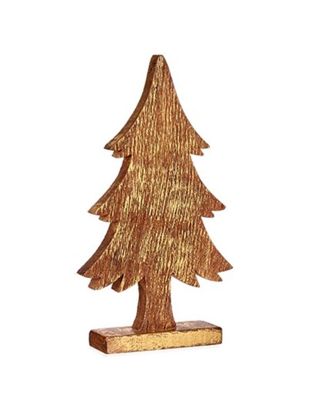 Figurine Décorative Sapin de Noël Doré Bois 5 x 39 x 22 cm (6 Unités)