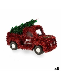 Figurine Décorative Camionnette guirlande Rouge Vert polypropylène PET 15 x 18 x 27 cm (8 Unités)