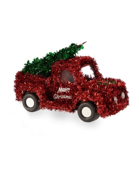 Figurine Décorative Camionnette guirlande Rouge Vert polypropylène PET 15 x 18 x 27 cm (8 Unités)