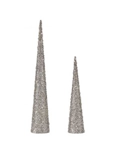Ensemble de Figurines Cônes Paillettes Blanc Plastique (4 Unités) 2