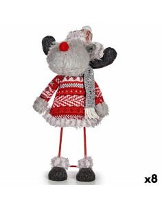 Figurine Décorative Krist+ FG09-21386B Rouge Gris renne de noël 13 x 33,5 x 20 cm (8 Unités)