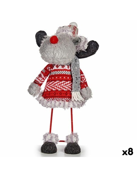 Figurine Décorative Krist+ FG09-21386B Rouge Gris renne de noël 13 x 33,5 x 20 cm (8 Unités)
