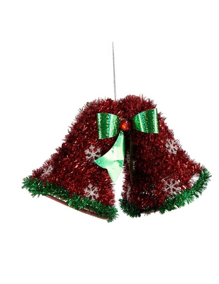 Décorations de Noël Pendentif Cloches guirlande Rouge Vert 21 x 14 x 10 cm (12 Unités)