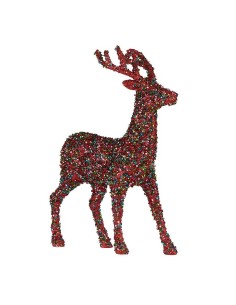 Figurine Décorative renne de noël Paillettes Multicouleur Plastique 15 x 45 x 30 cm (8 Unités) 2