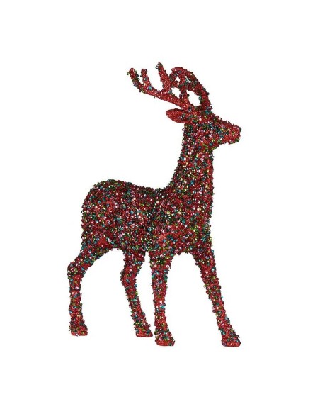 Figurine Décorative renne de noël Paillettes Multicouleur Plastique 15 x 45 x 30 cm (8 Unités)