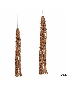 Décorations de Noël Pendentif Guirlandes Doré 3,5 x 2,5 x 35 cm (24 Unités)