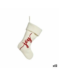 Décorations de Noël Joy Chaussette de Noël Blanc Tissu 28 x 4 x 46 cm (12 Unités)