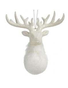 Décorations de Noël Renne Blanc Plastique Paillettes 14 x 15,5 x 7 cm (24 Unités) 2