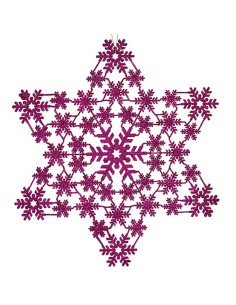Décorations de Noël Étoile Fuchsia 29 x 0,1 x 32 cm (24 Unités) 2