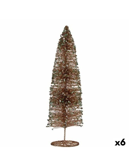 Sapin de Noël Paillettes champagne 10 x 40 x 10 cm (6 Unités)