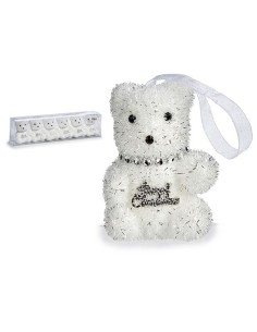 Ensemble Décorations de Noël Krist+ 00534 Blanc Argenté Ours 5,5 x 7 x 5,5 cm (12 Unités) 2