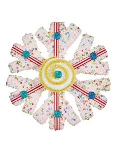 Décorations de Noël Krist+ 64815312 Blanc Rouge Flocons de neige 17 x 6 x 17 cm (8 Unités) 2