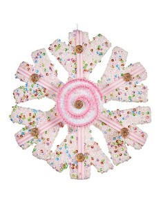 Décorations de Noël Krist+ 64815311 Blanc Rose Flocons de neige 17 x 6 x 17 cm (8 Unités) 2