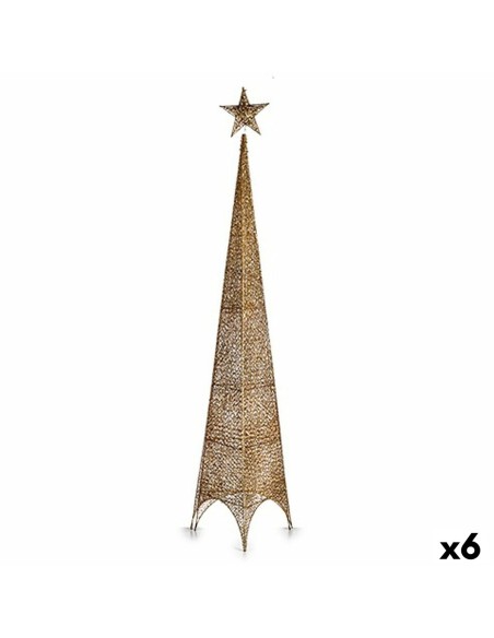 Sapin de Noël Krist+ 148 Doré Métal Plastique Étoile Tour 34 x 154 x 34 cm (6 Unités)