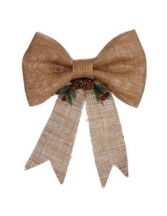 Décorations de Noël Krist+ 65584 Marron Rouge Vert Fibre naturelle 24 x 5 x 34 cm Lien (12 Unités) 2