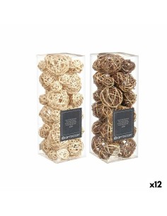Jeu de boules décoratives Marron Blanc (12 Unités)