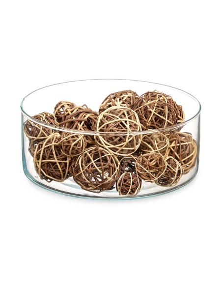 Jeu de boules décoratives Marron Blanc (12 Unités)