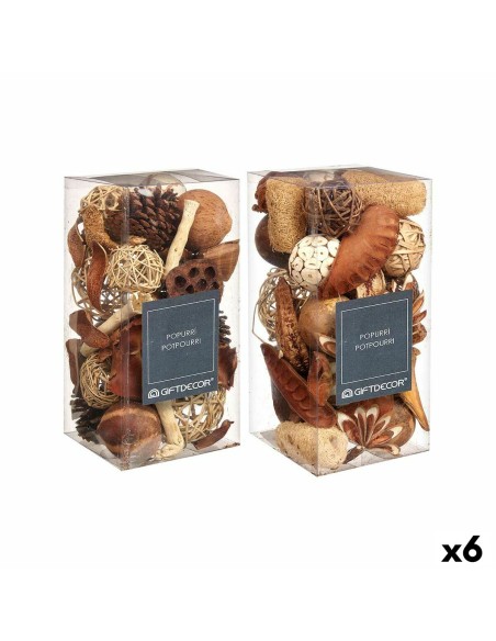 Pot-pourri décoratif Blanc Marron Rouge 14 x 30,5 x 14 cm (6 Unités)