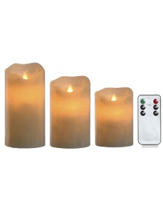 Bougie LED Home ESPRIT Beige 25 x 10 x 20 cm 2
