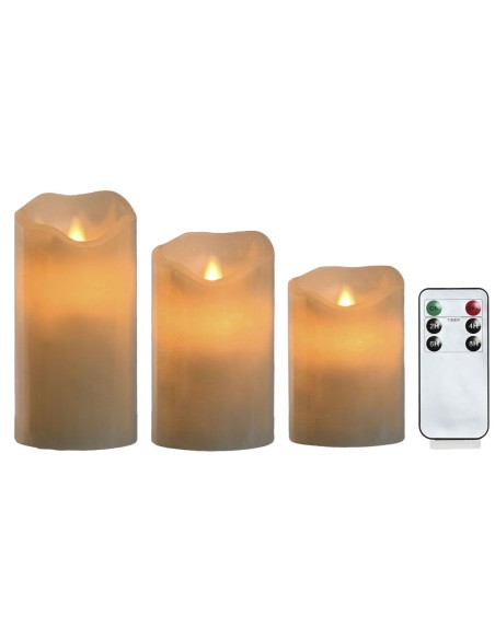 Bougie LED Home ESPRIT Beige 25 x 10 x 20 cm