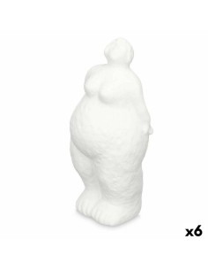 Figurine Décorative Blanc Dolomite 14 x 34 x 12 cm (6 Unités) Femme À pied