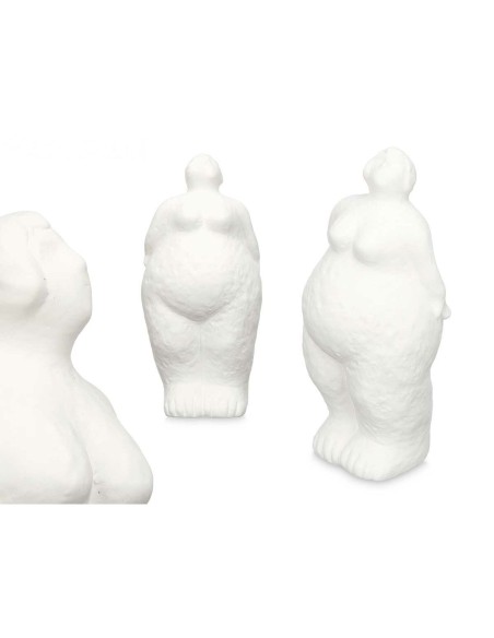 Figurine Décorative Blanc Dolomite 14 x 34 x 12 cm (6 Unités) Femme À pied