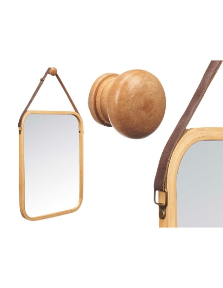 Miroir suspendu B6605 Naturel Rectangulaire 34 x 41,5 x 1,5 cm (6 Unités)