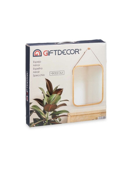 Miroir suspendu B6605 Naturel Rectangulaire 34 x 41,5 x 1,5 cm (6 Unités)