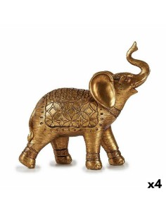 Figurine Décorative Eléphant Doré 27,5 x 27 x 11 cm (4 Unités)