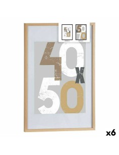 Cadre photo 52,5 x 2,5 x 72,5 cm Naturel Plastique Bois MDF (6 Unités)