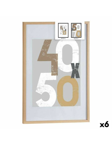 Cadre photo 52,5 x 2,5 x 72,5 cm Naturel Plastique Bois MDF (6 Unités)
