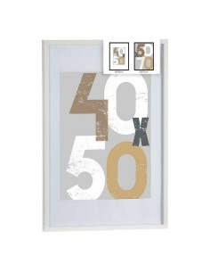 Cadre photo 52,5 x 2,5 x 72,5 cm Blanc Plastique Bois MDF (6 Unités) 2