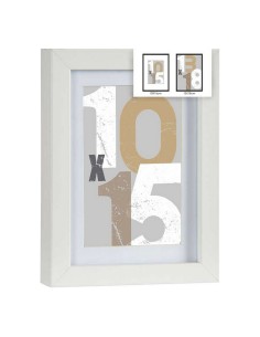 Cadre photo Blanc verre Bois MDF 16 x 21 x 2,5 cm (6 Unités) 2