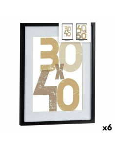 Porte photos mural Noir Plastique Bois MDF 42,5 x 2,5 x 52,5 cm (6 Unités)