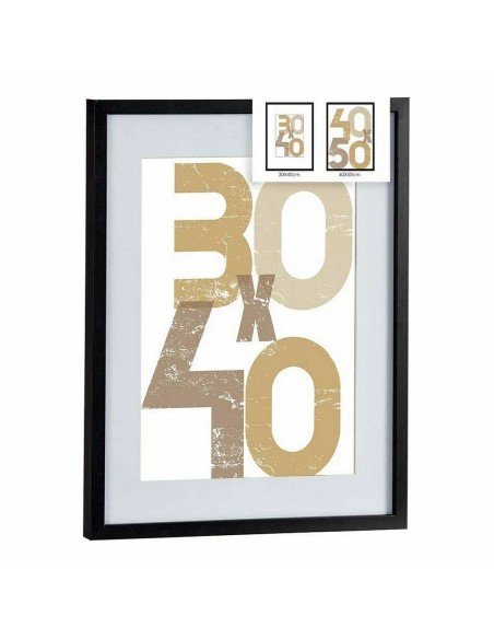 Porte photos mural Noir Plastique Bois MDF 42,5 x 2,5 x 52,5 cm (6 Unités)