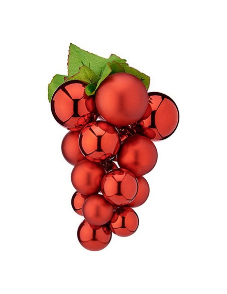 Boule de Noël Raisins Rouge Plastique 18 x 18 x 28 cm