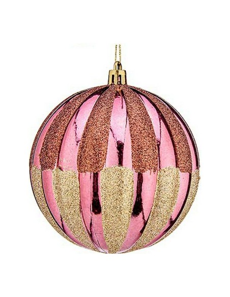 Boules de Noël Ø 10 cm 6 Unités Rose Doré Plastique